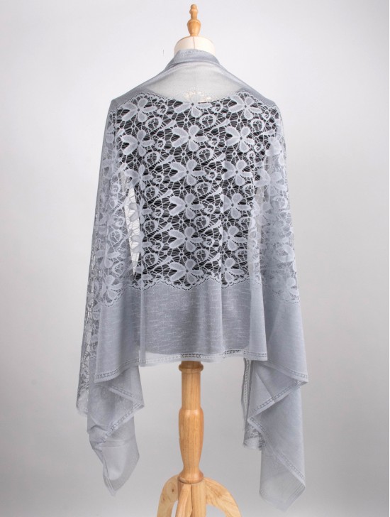 Flower Cut-Out Lace Design Scarf 